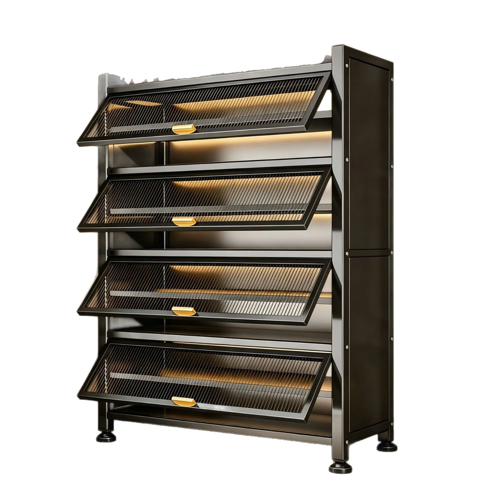 Steel household shoe cabinet door multi-layer storage shoe cabinet indoor storage shoe cabinet floor against