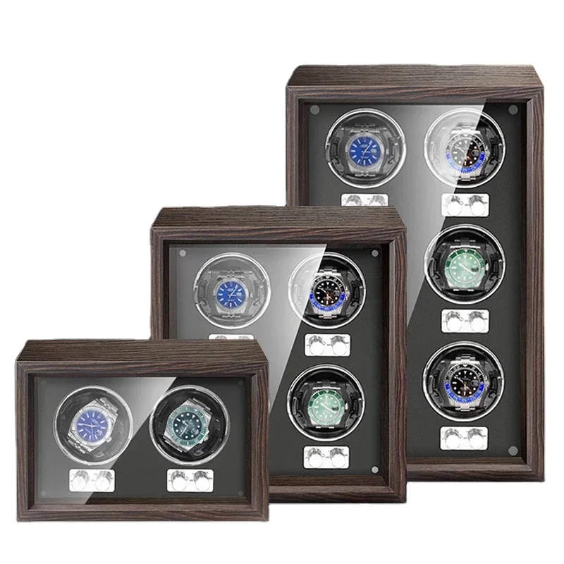Aoinchon AWD-K Luxury Mabuchi Moto Automatic Wood Watch Winder 2/4/6 Slot Mechanical Storage Box Rectangle Lock Elegant Display