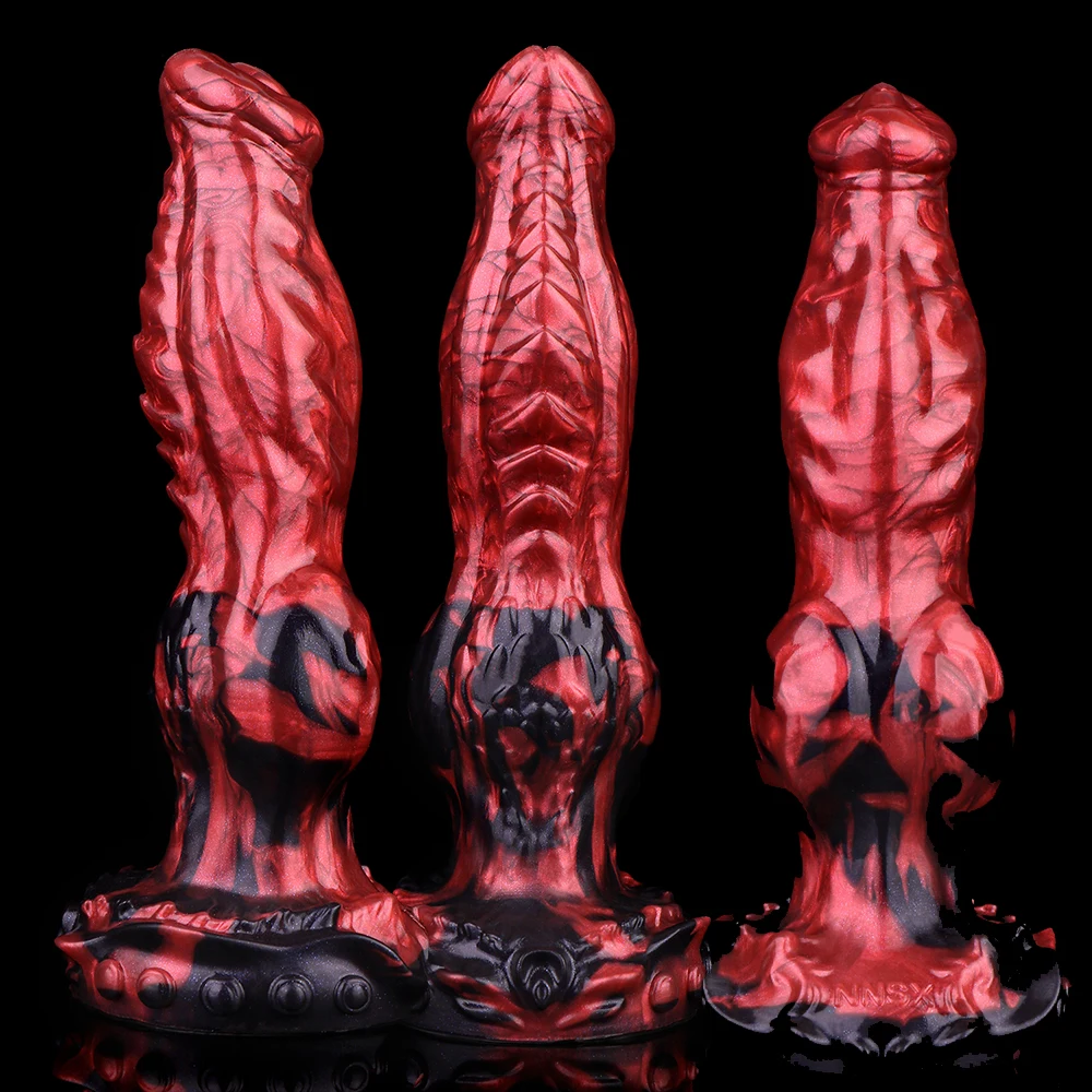 LEZEE-consolador de silicona para perro, pene postizo monstruo, dilatador Anal, tapón Anal de penetración, juego para adultos, Juguetes sexuales para mujeres