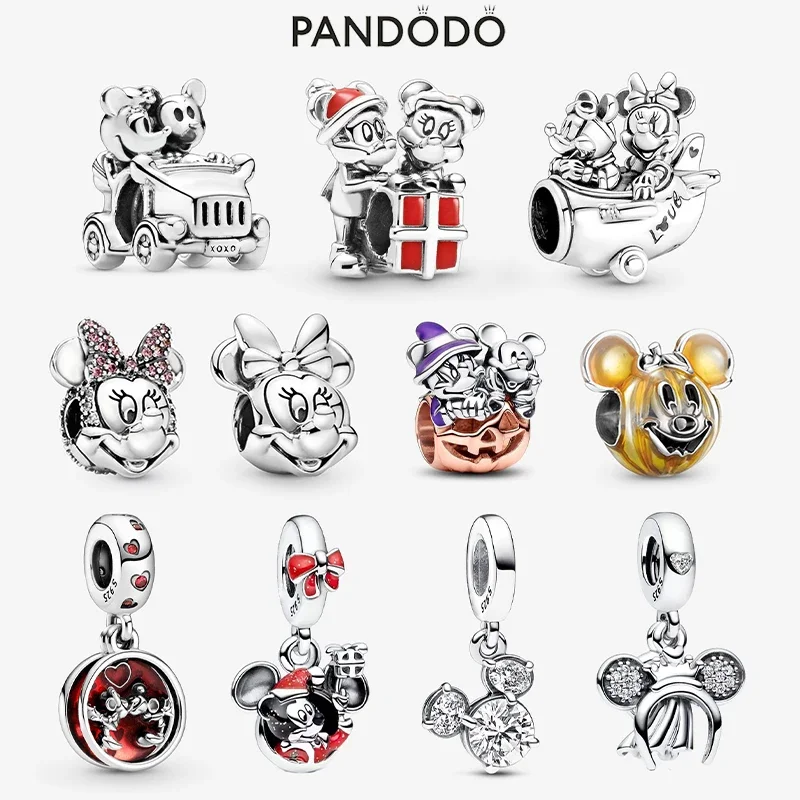 Minisodisney Mickey Prinses Charme Kralen Past Pandora Originele Armband Vrouwen 925 Zilveren Hanger Kraal Sieraden 2023 Hot Verkoop Cadeau