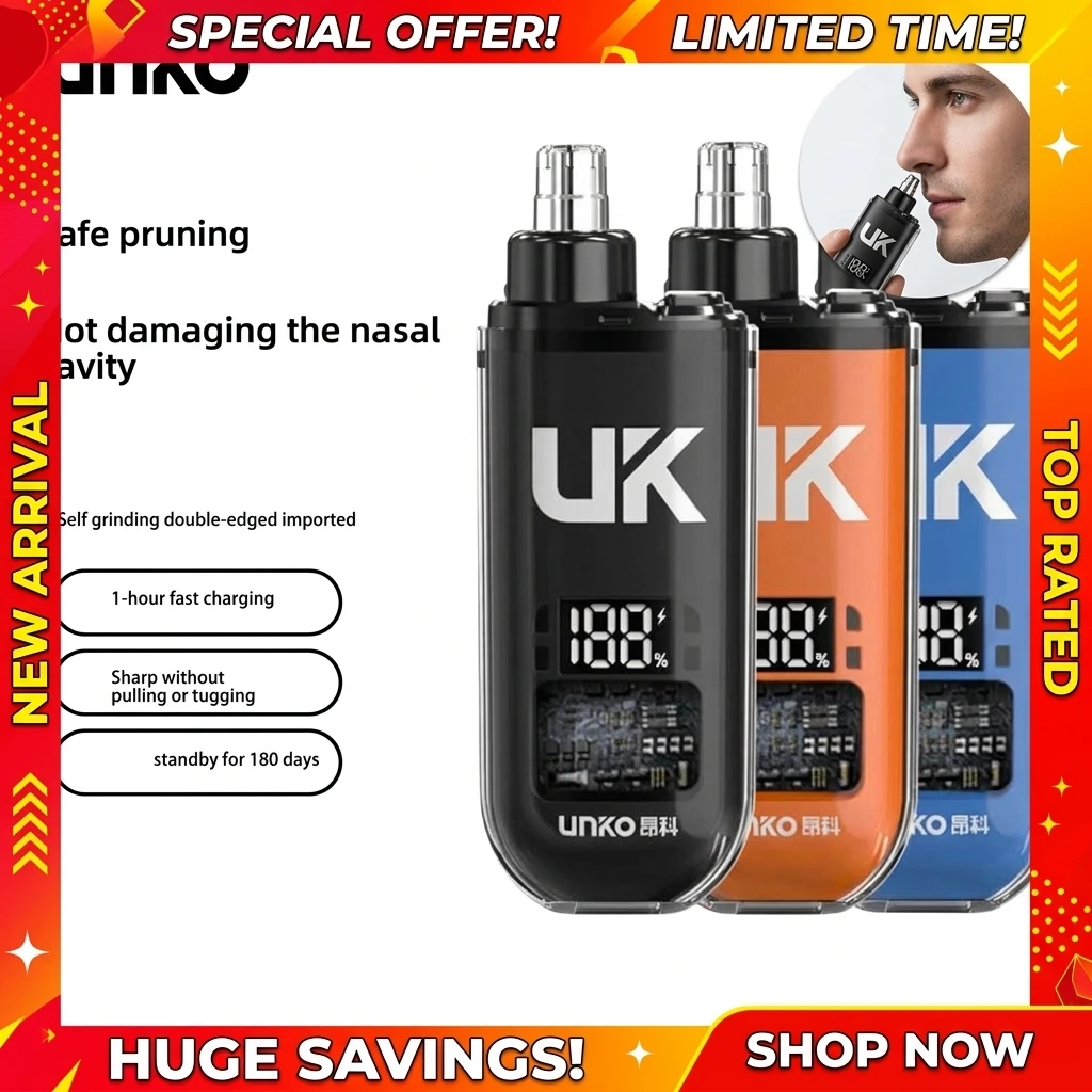 Portable Electric Nose Hair Trimmer Mini Pocket Nose Ears Hair Eyebrow Trimmer Men's Rechargeable Painless Clipper