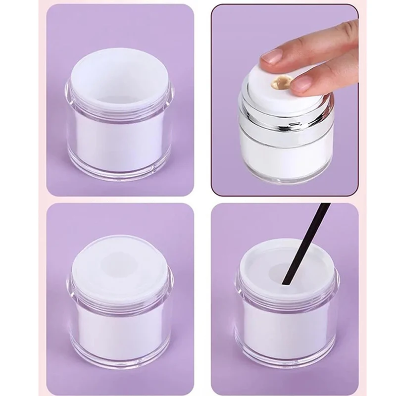 Barattolo per pompa Airless da 15/30/50ml flacone per crema acrilica vuoto cosmetico riutilizzabile contenitore facile da usare strumenti per il trucco da viaggio portatili