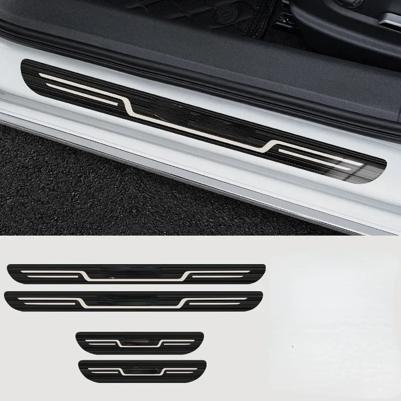 Stainless Steel Threshold Strip Rear Guard Welcome Pedal Decorative Stickers Suitable For Geely Preface 2021 - 2024