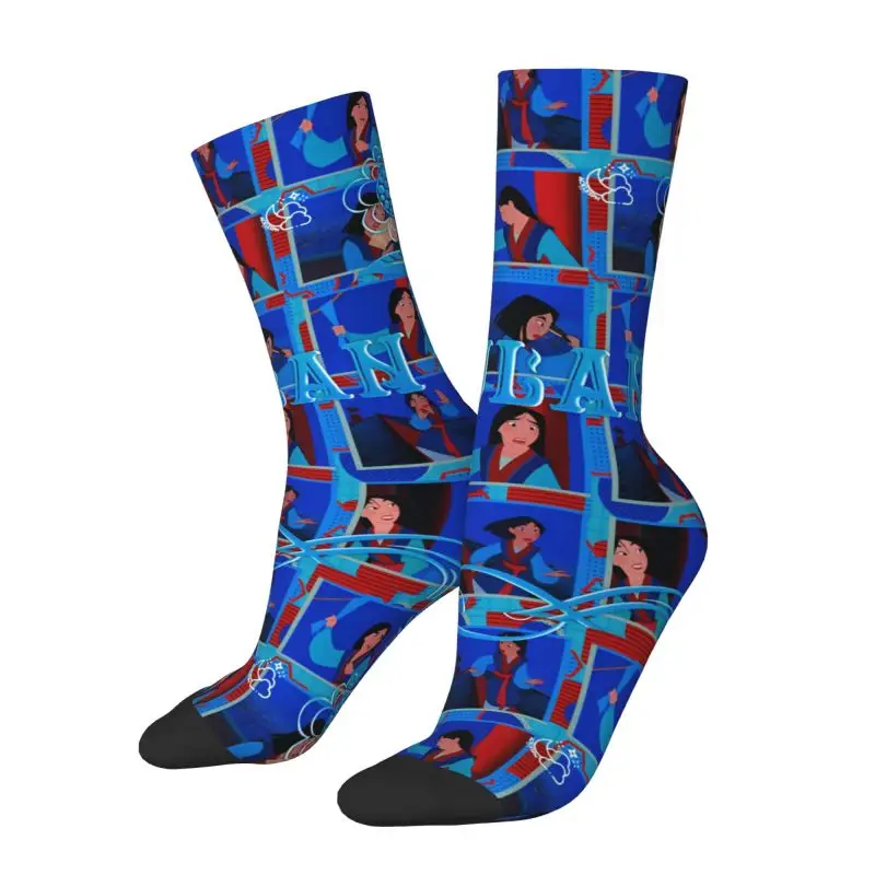 Custom Mulan Princess Men's Crew Socks Unisex Fun Spring Summer Autumn Winter Dress Socks
