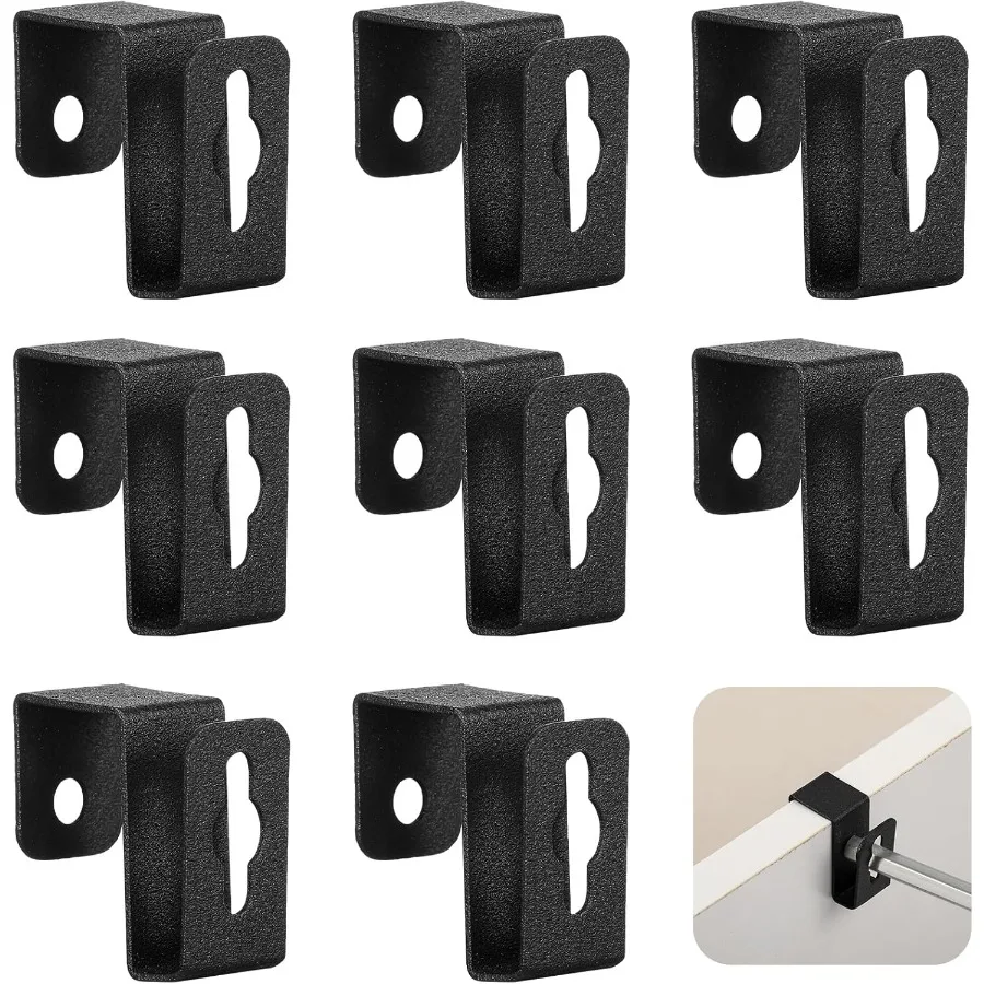 8 Pcs Metal Hanging File Brat Clips Storage Hanging Filing Cabinet Rail Clips Metal Divider Fits 1 2" Drawer Side for File Cabi