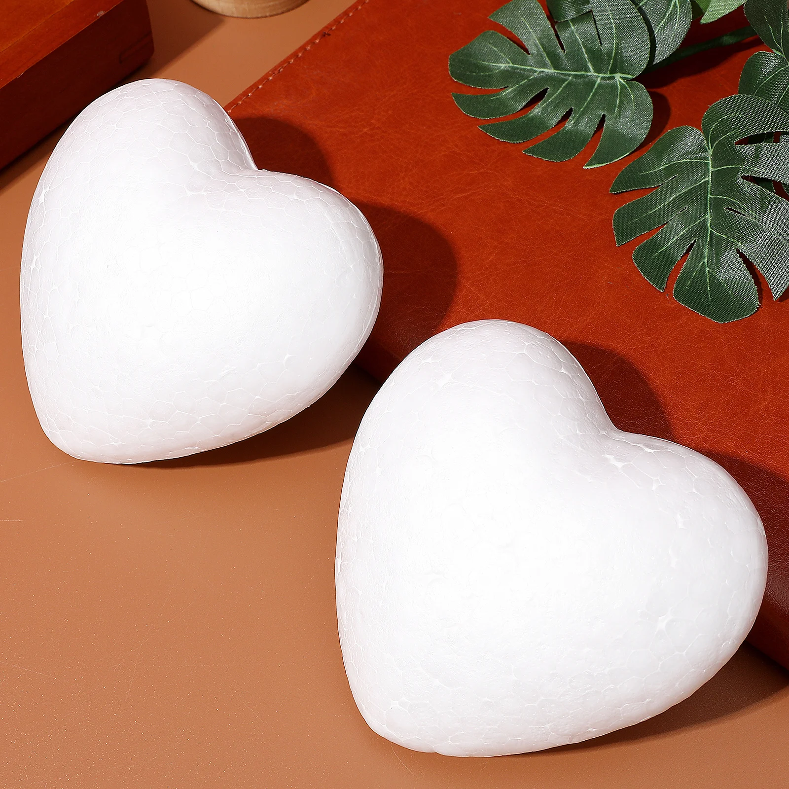 

3pcs White Heart-Shaped Foam Balls 10Cm Diy Craft Decorations For Wedding Valentine'S Day Christmas Shower Art Projects
