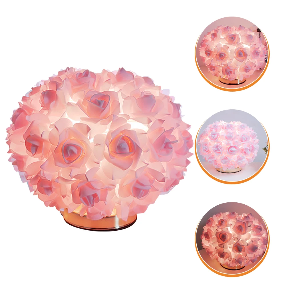 

Bedside Lamp Floral for Bedroom Aesthetic Cute Night Light Girls Lamps Nightstand Table