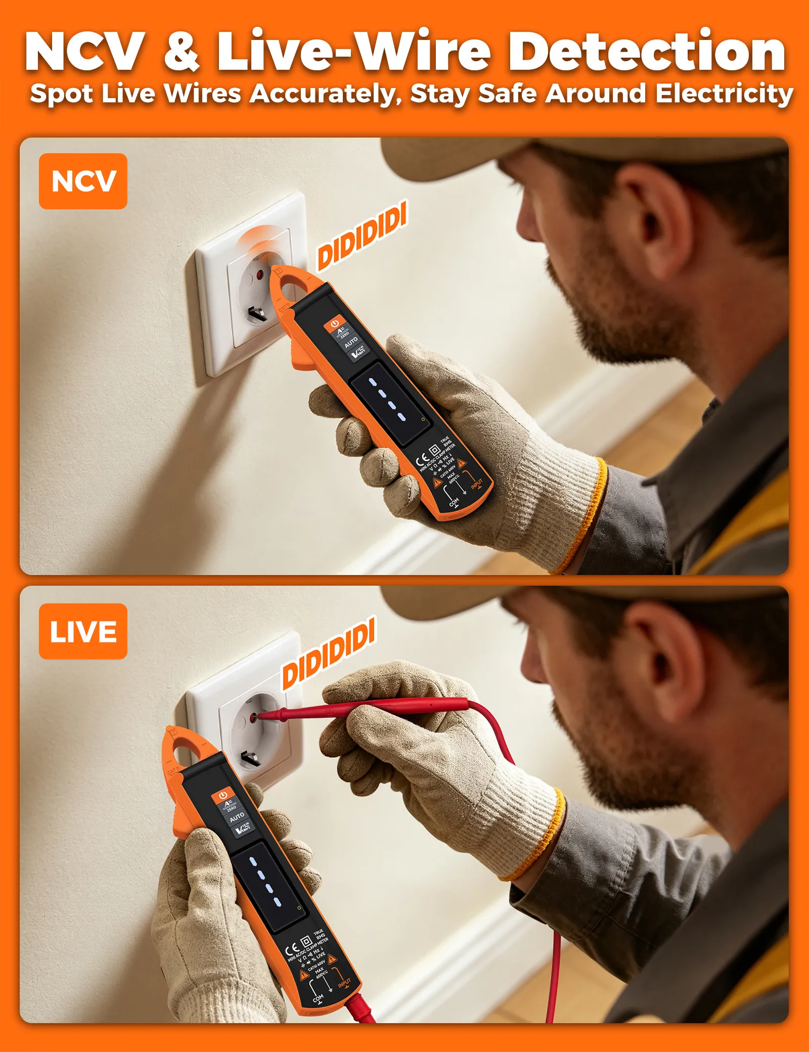 Digitales Zangenmessgerät Multimeter AC/DC 600A/1000A Amperemeter True RMS Multimeter Hochpräzise Kapazitätsmessung NCV Ohm Hz Spannungsprüfer – Detail 21