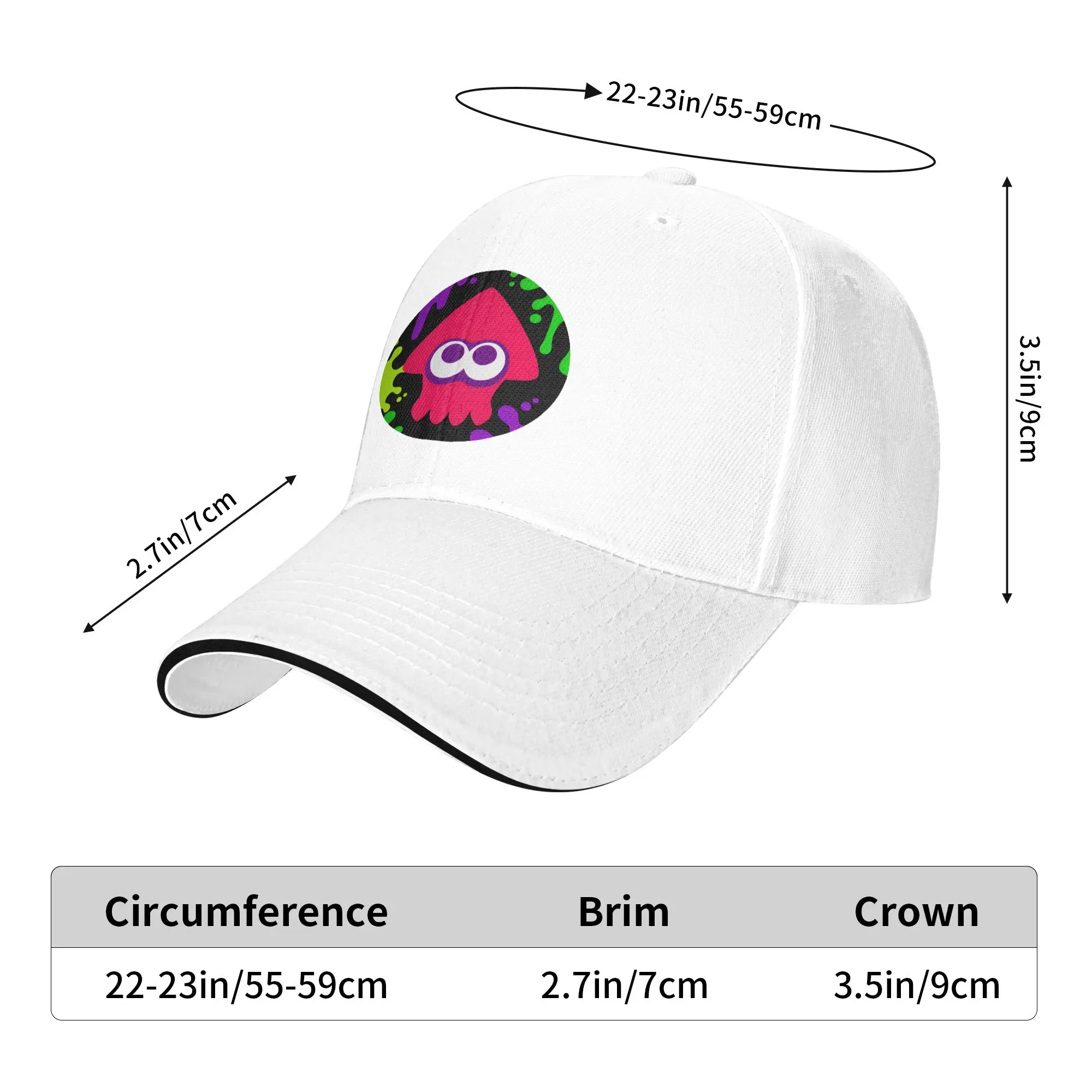 Splatoon Button Casual Baseball Cap Summer  Trucker Hat Breathable Tennis Skate Snapback Cap Men Women Funny Baseball Caps