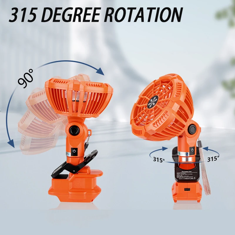 Imagem -03 - sem Fio Portátil Camping Fan Li-ion Battery Makita Dewalt Bosch Milwaukee Ryobi 14.418v