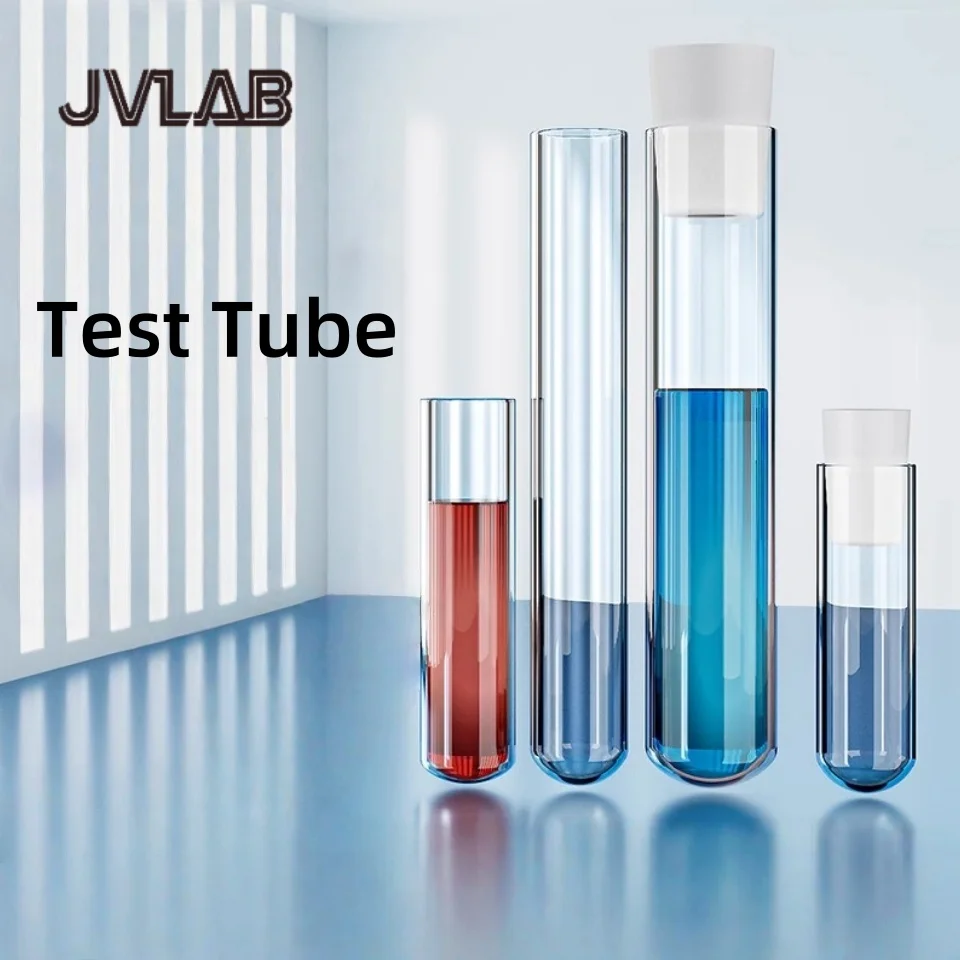 

Borosilicate Glass Test Tubes - Flat Mouth Round Bottom Multi-Size 10pcs/pk Lab-Grade Tubes for Chemical Applications JVLAB