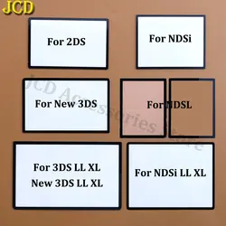 JCD For NDSL NDSi Black White Top Upper Screen Frame Lens Cover For 2DS New 3DS XL LL Plastics Glass LCD Screen Lens Protector