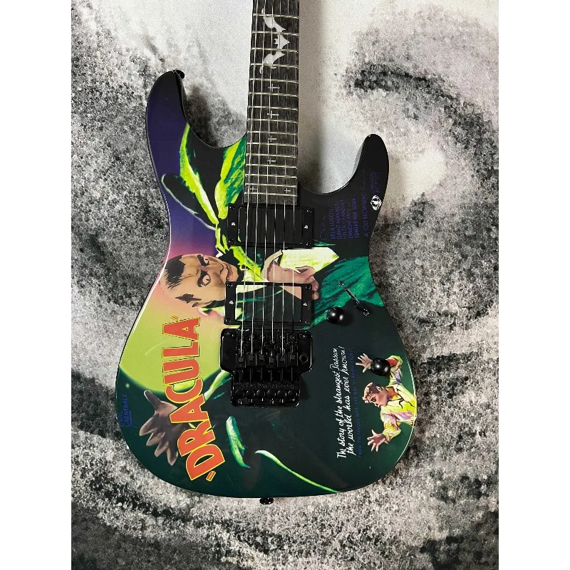 Solid Body Karloff KH-3 Vimpire Electric Guitar Active Pickups, 9V Battery Compartment, Floyd Rose Tremolo Bridge, Locking Nut
