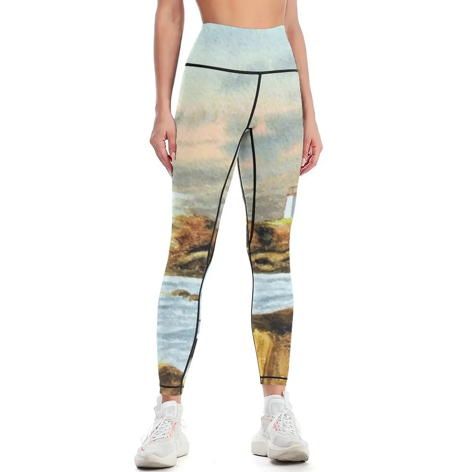 

Stormy Weather Eastern Point Lighthouse Gloucester MA Leggings Training pants Women's high waist trousers Womens Leggings