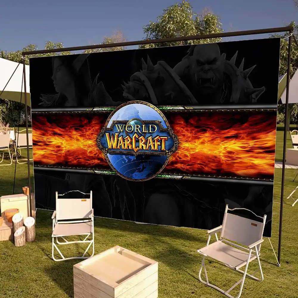W-World Of Warcraft Gaming Banner Art Printing Japanese Wall Flag Anime Wall Hanging Home Decor