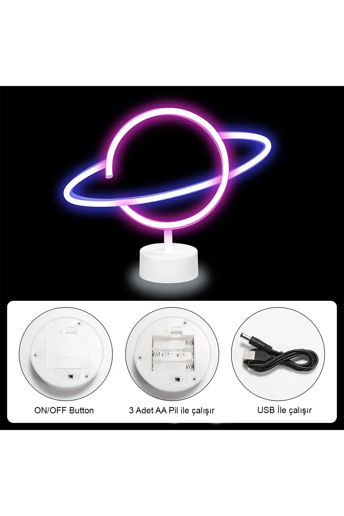 Decorative Saturn Planet Neon Led Lighted Table And Night light