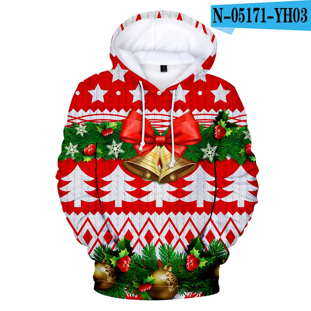 

2023 Autumn/Winter Sweater Christmas Sweater Christmas Hat Saint Snowman Sweater Digital Print Hoodie Sweater Men's Sweater a04