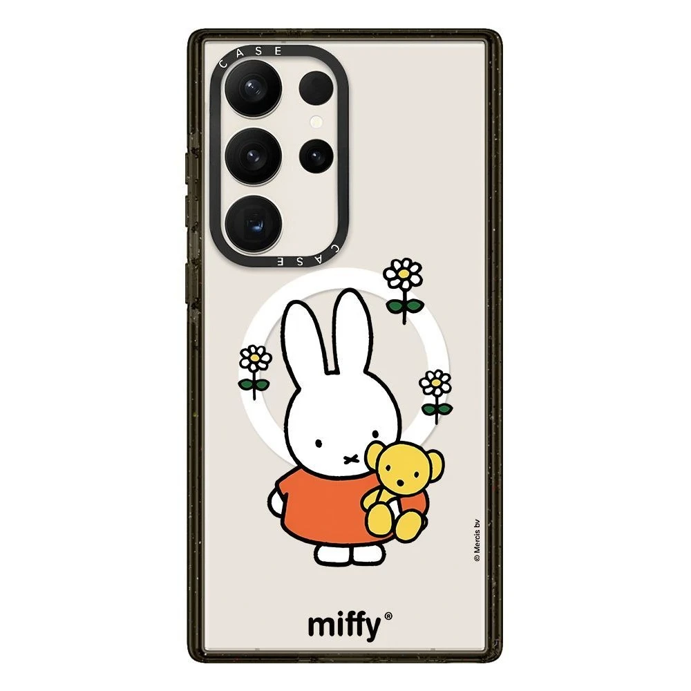 Kawaii Miffy Magnetic Phone Case Miffy Transparent Shell Suitable for Galaxy S26Ultra S25Plus S24 S23 Magnetic Phone Case