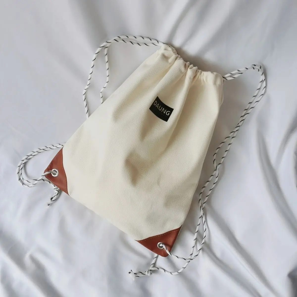 New Canvas Large Capacity School Casual Sports Fashion Backpack Travel Student Storage Drawstring Bag