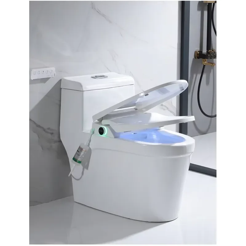 Smart Bidet Toilet Seat with Remote Control Automatic Closing Slim Design Warm Instant Heating Plastic Material Premium