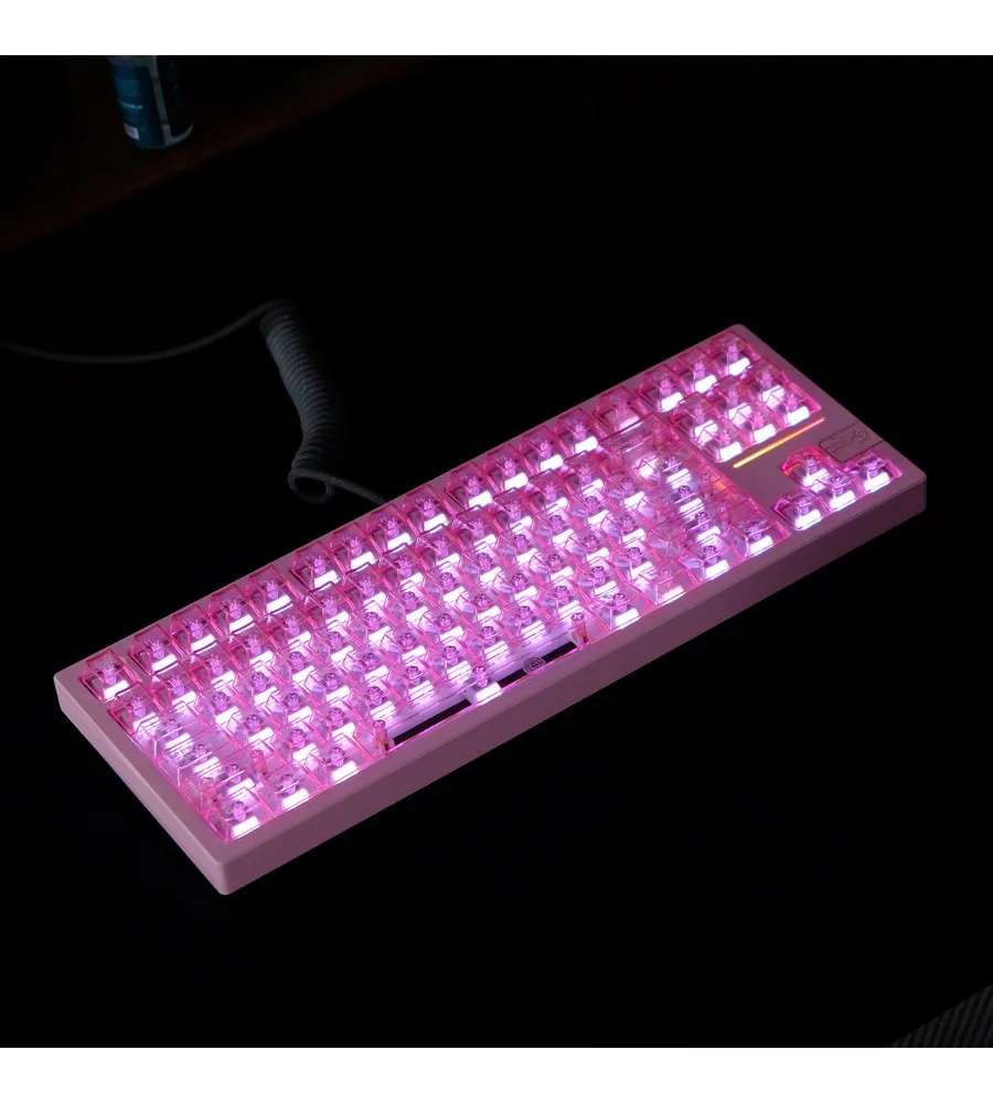 

Pink Transparent PC Mechanical Keyboard Keycap Pad Printing Customized magnetic axis Original height Woooting/Mega Lion