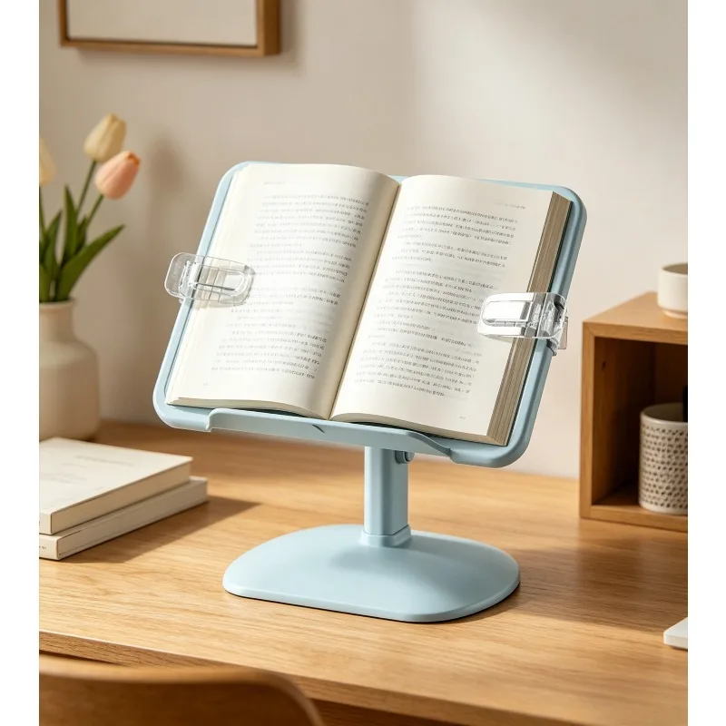 

Adjustable Book Stand for Kids Students, Foldable Reading Holder Desktop Bookend Support for Office School Home Use