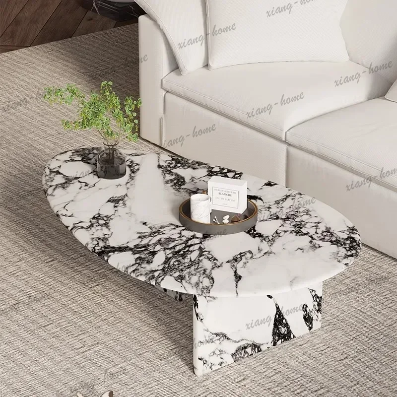 YJ Calacatta Marble Nesting Tables, Italian Minimalist Designer Set for Small Space, Heat & Scratch Resistant, Artistic, Customi