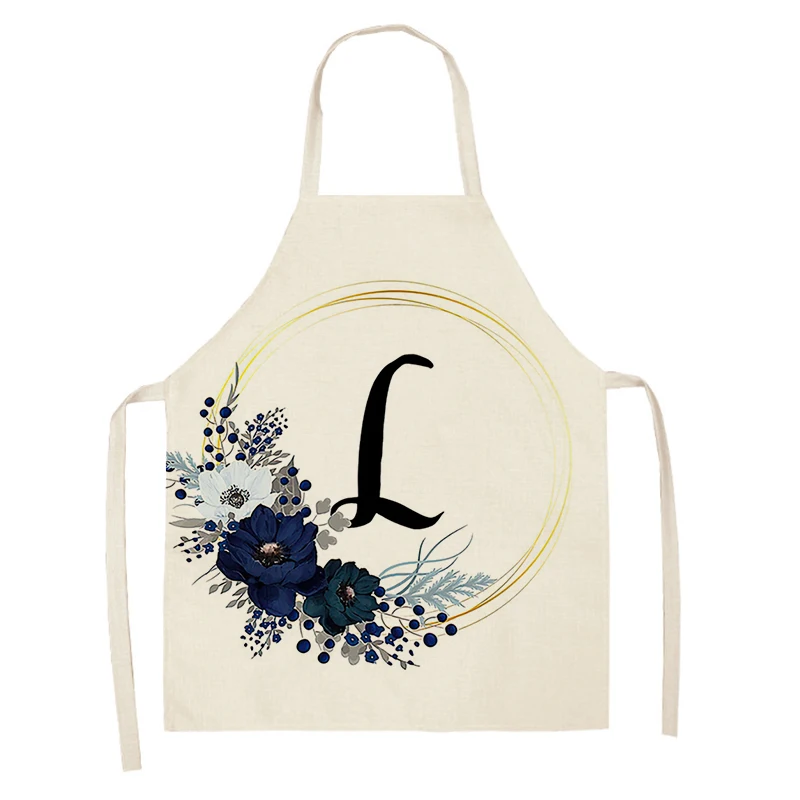 Home wreath Letter Pattern Apron Women Men child Linen Stain Resistant Apron Cooking Household Cleaning Tool Kitchen Utensils