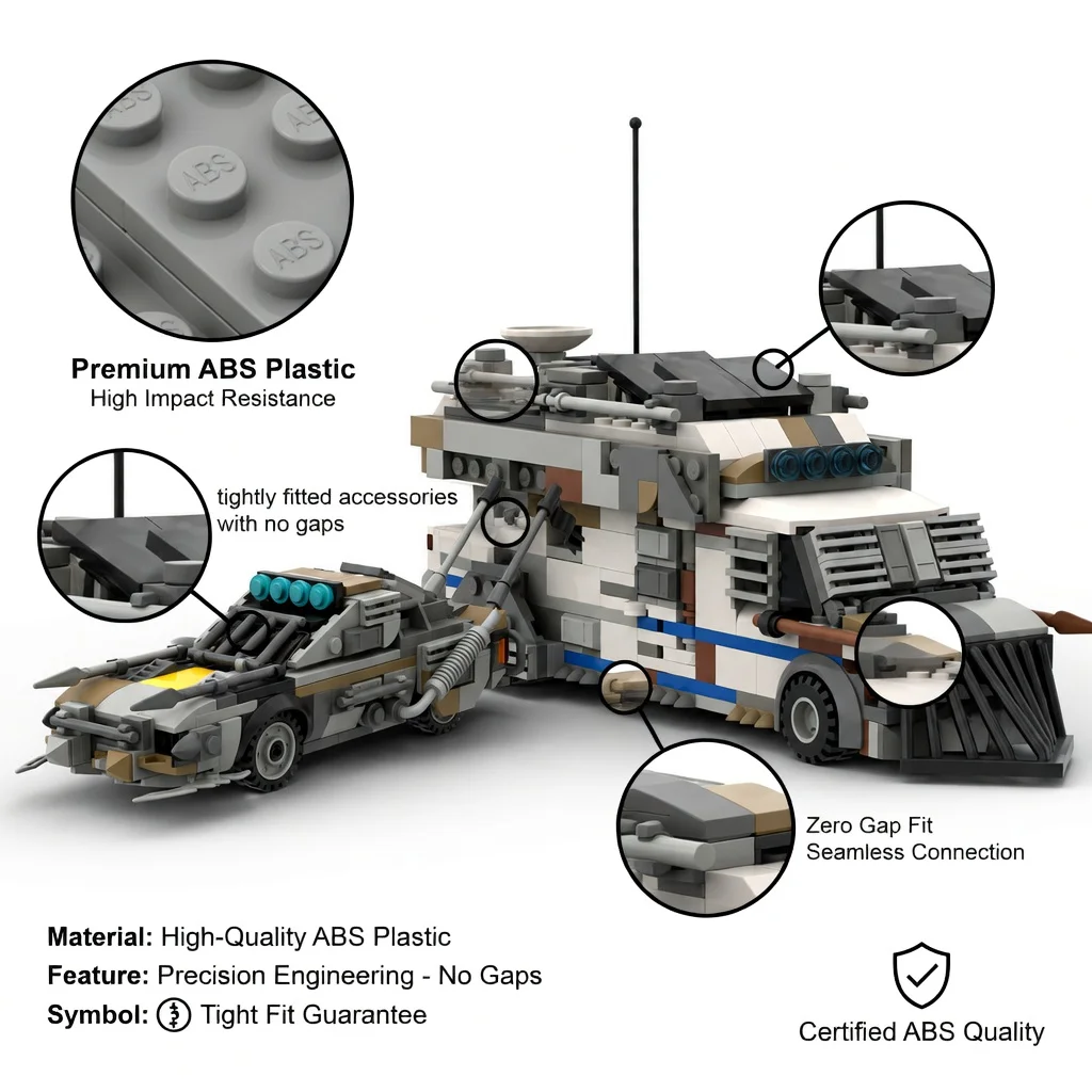 MOC Post-Apocalyptic Zombie Car Building Blocks Armored Muscle Vehicle Communication Truck Model Bricks DIY Adult Gift