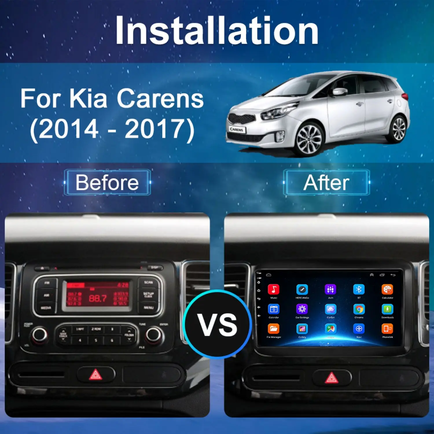 for Kia Carens 2014 2015 2016 2017 2017 Android Car Radio Carplay Video Player Navigation GPS Touchscreen Autoradio Audio Auto