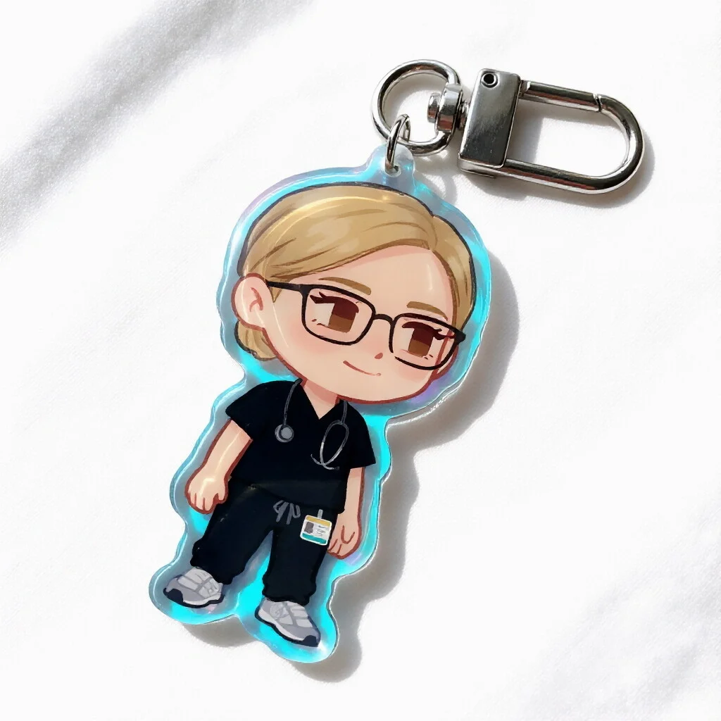 The Pitt Whitaker Dana King Inspired Keychain Charm, Pitt Robby Fan Art Keychains Collection Toys Gift for Friend