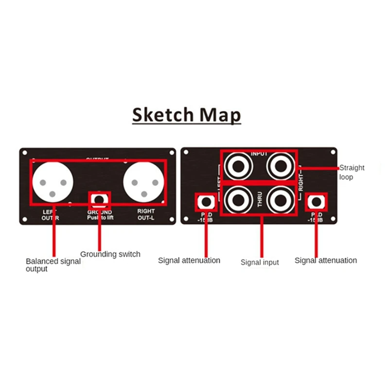 Prodi-2 Passive Stereo Direct Box Audio DI Box Direct Injection Box Low Noise Guitar Bass DI 2 Channel Audio Converter