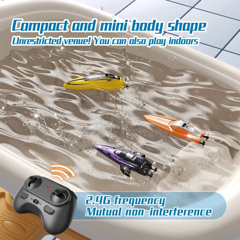 Mini Rc Boats High Speed 360 Degree Flip Electronic Remote Control Racing Ship Children Competition Water Toys for Kids Gifts