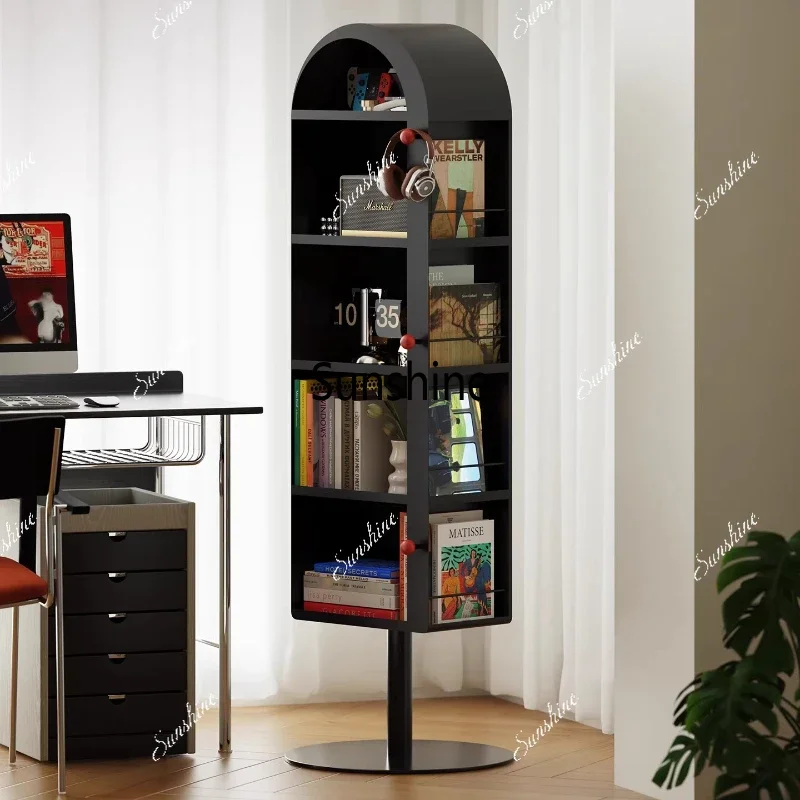 Rotating full-length mirror household bedroom floor-to-ceiling full-length mirror multi-layer bookshelf lockerTJ