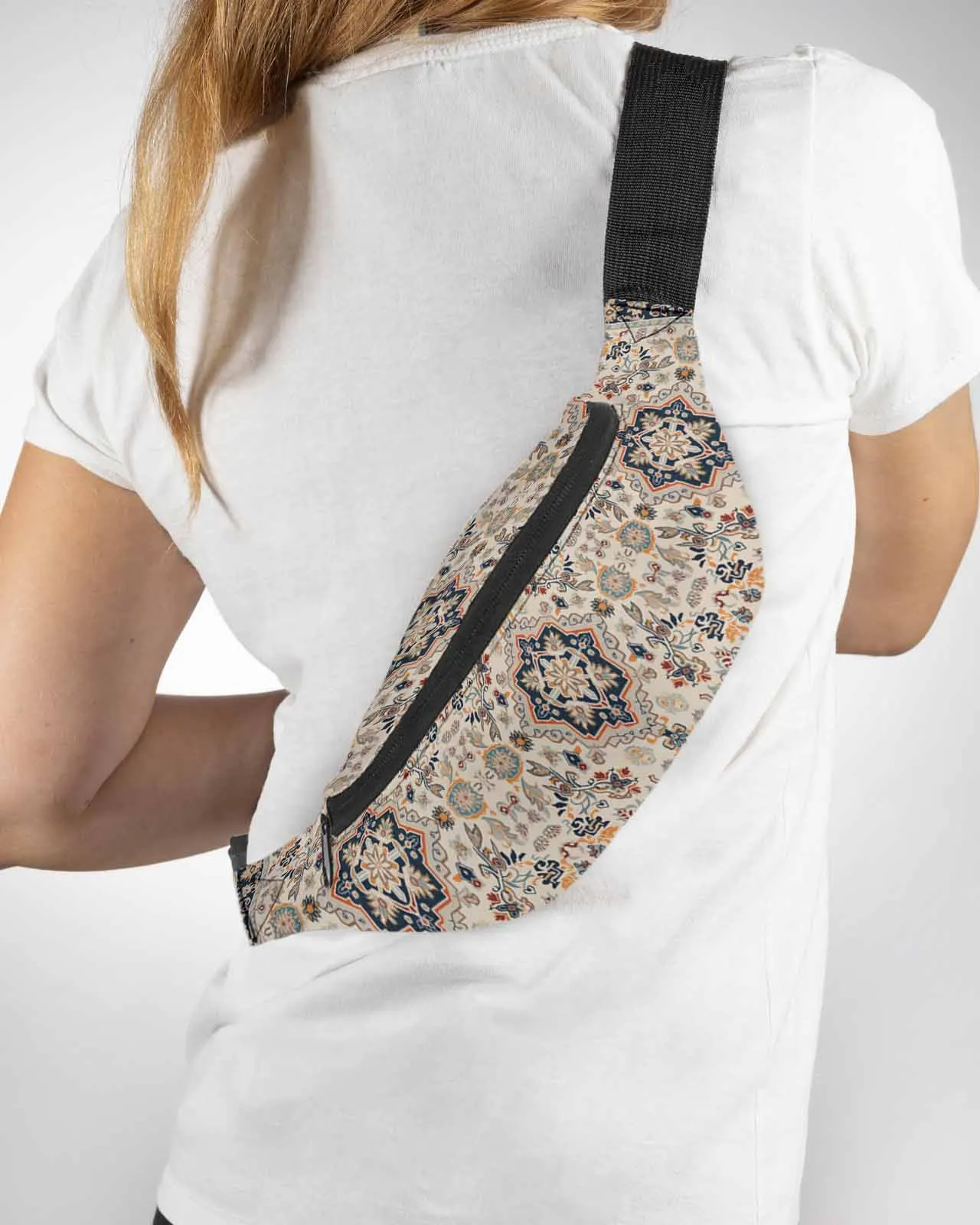 

Ethnic Style Retro Persian Pattern Floral Phone Belt Bag Wallet Pouch Waterproof Waist Bag Fanny Pack for Women Men