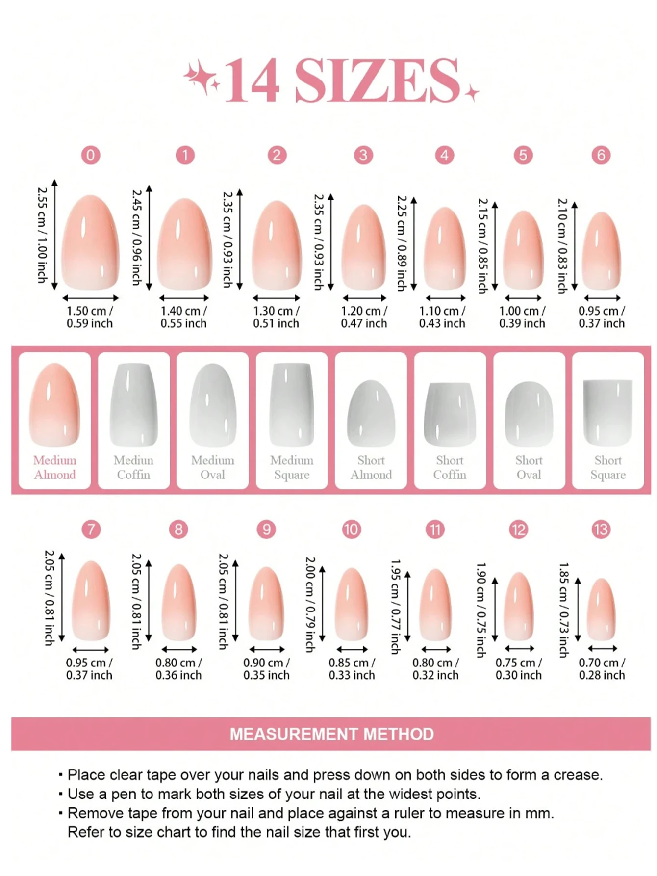 HOTWAY Hailey Nails 112/120/192/280/576 Short Medium Almond Long Trapezoidal Solid Color Nail Stickers, Light Brown, Naked Pink,