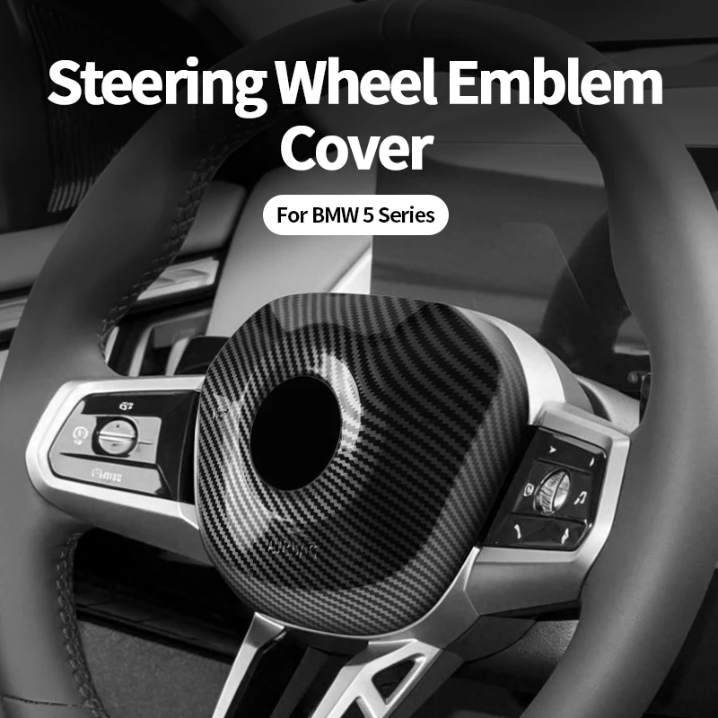 

Carbon Fiber For BMW 5 Series I5 G60 (2023-) X3 G45 (2025-) Car Steering Wheel Airbag Cover Auto Interior Tuning Accessories