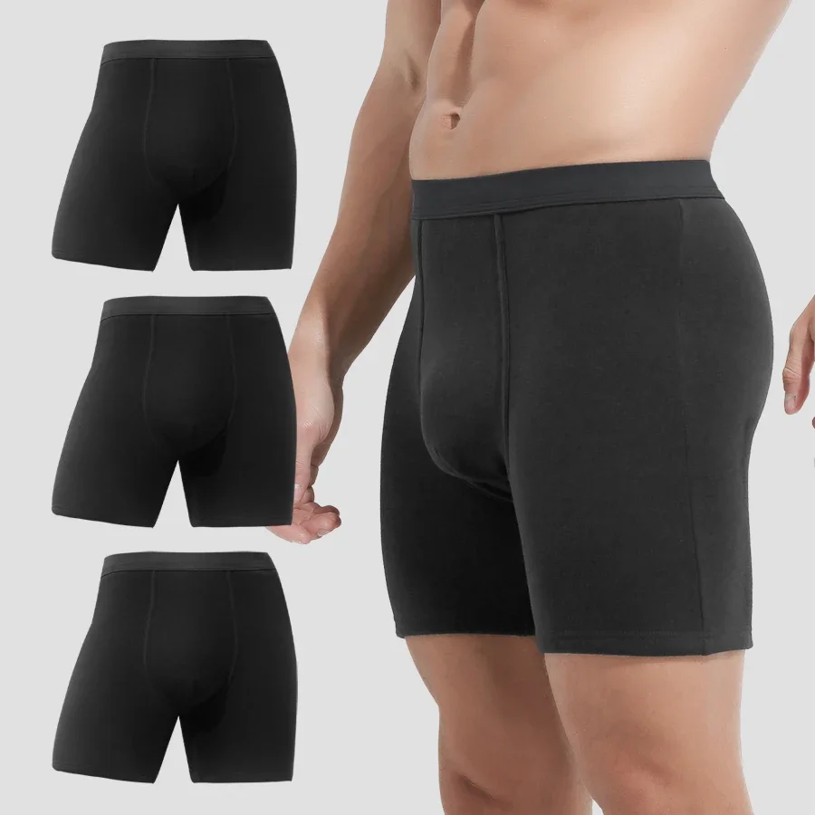 

3 шт., мужское теплое нижнее белье, мужские бархатные и толстые противоизносные шорты-боксеры с удлиненными штанинами, осенние и зимние шорты-боксеры среднего возраста