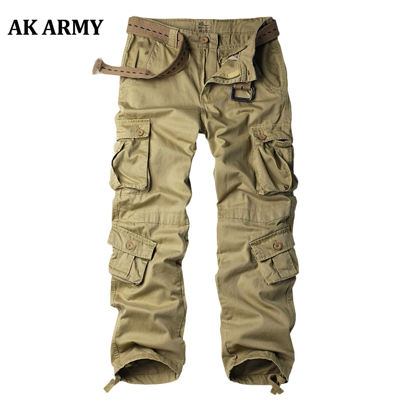 AKARMY Camo Cargo Pants Outdoor Multi-pocket Ripstop  Tactical Camouflage Joggers Outdoor  Pure Cotton Camouflage  Pants(No Belt