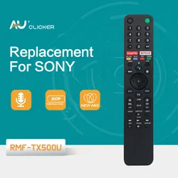 RMF-TX500U Smart Voice Replacement Remote Control for Sony Bravia LED OLED 4K UHD HDTV HDR TV with Google Play Netflix Button..