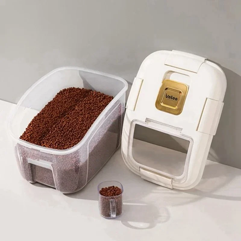 5KG Kitchen Container Bucket Insect-Proof Moisture-Proof Rice Box Grain Sealed Jar Home Storage Pet Dog Food Store Box-A