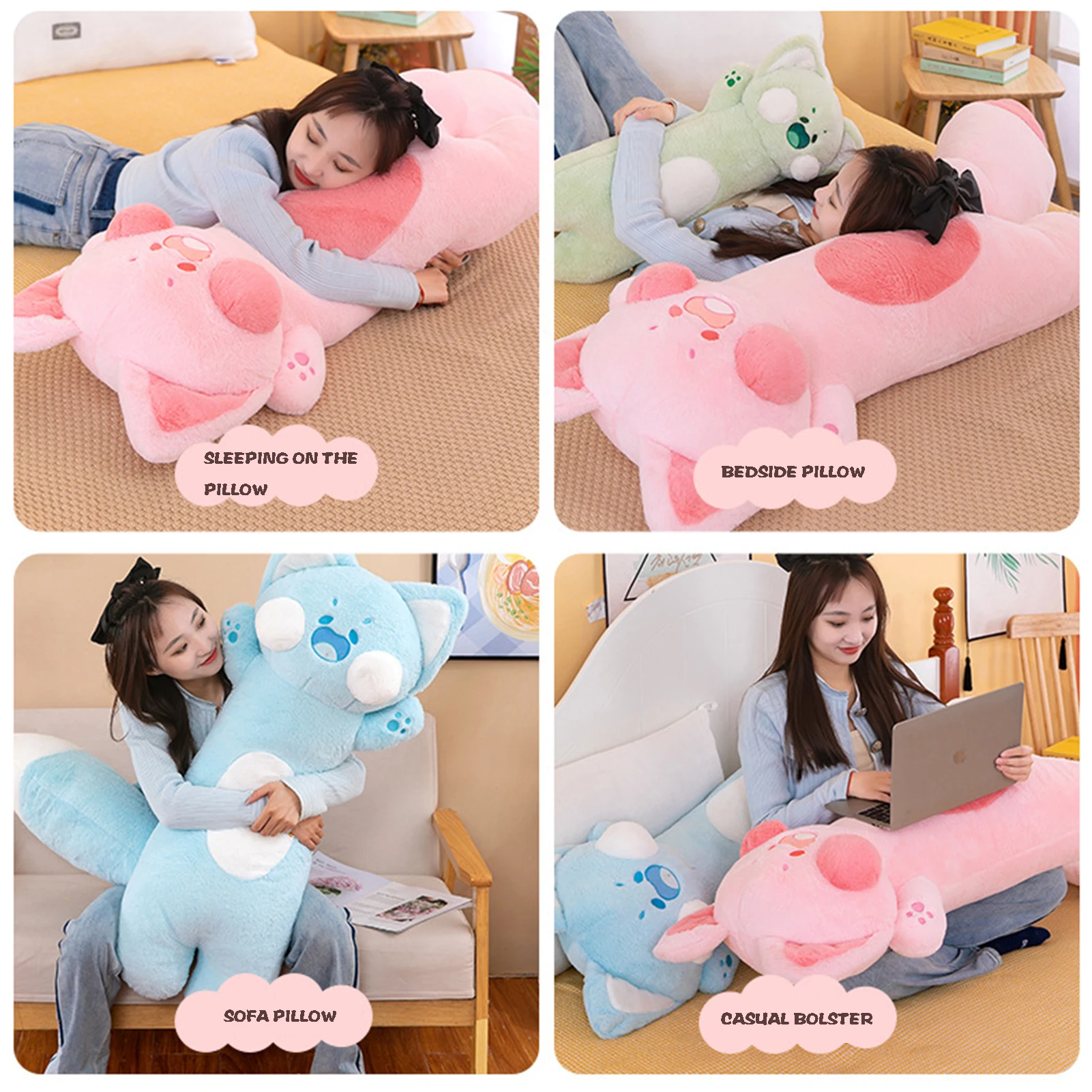 Kids Long Stuffed Pillow Dudu Cat Plush Toy Lovely High-quality Plush Doll for Baby Accompany Sleep Toy