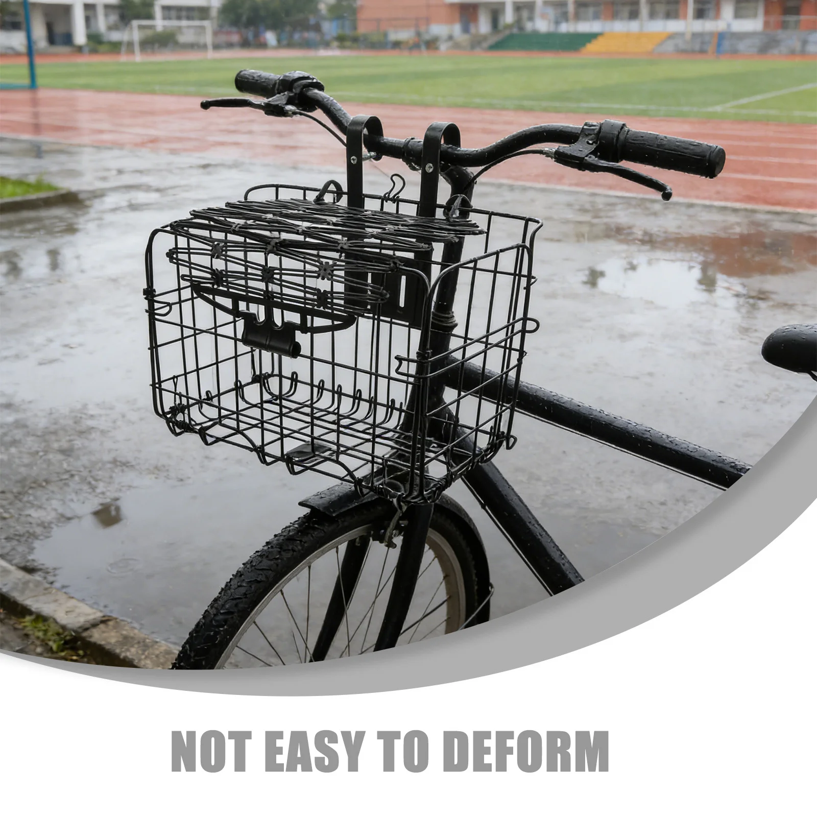 

Folding Rear Bike Basket Heavy Duty Aluminum Alloy Foldable Wire Mesh Cargo Carrier for Grocery Commute City Cycling Storage