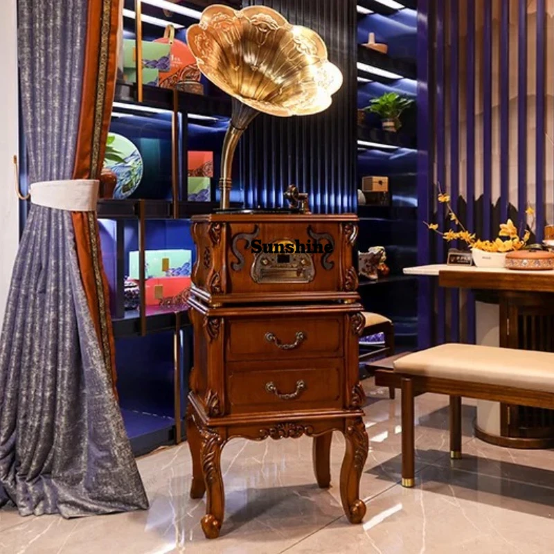 Gramophone Retro Record Player Vinyl Record Player Living Room Big Speaker Vinyl Bluetooth Integrated Stereo