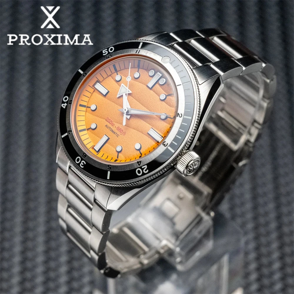 Proxima PX1711-1A Men's Watch Sand Dial 39mm Automatic Mechanical Watch 316L Stainless Steel Dome Sapphire Glass Wristwatches