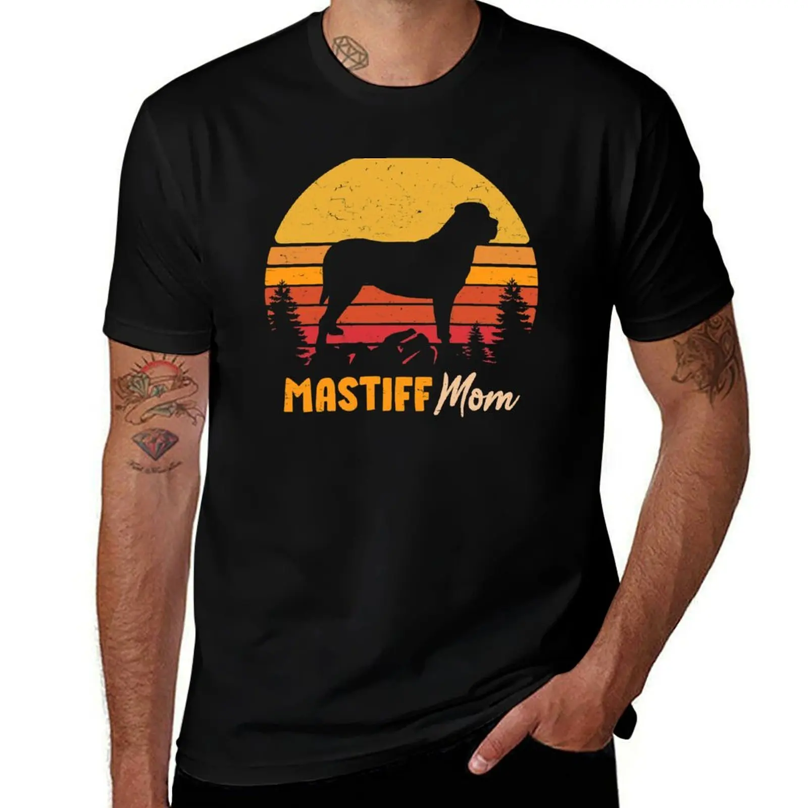 

Mastiff Dog Mom Vintage Retro T-Shirt anime tshirt anime t shirts man clothes summer tops plain white t shirts men