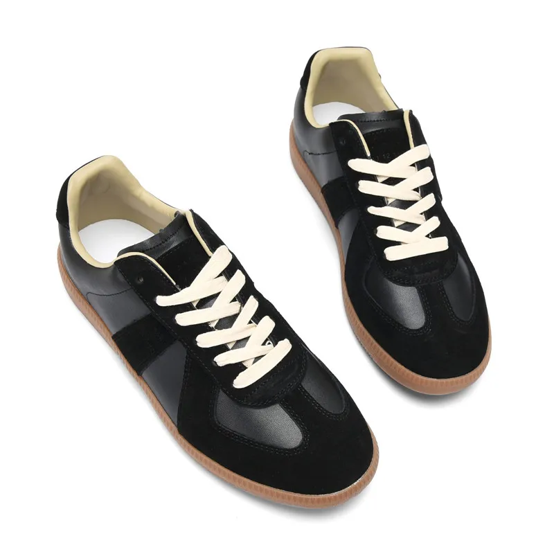 Men Women genuine Lether Casual shoes fashion solid color flat leisure shoes lace-up lether men's comfortable zapatillas hombre