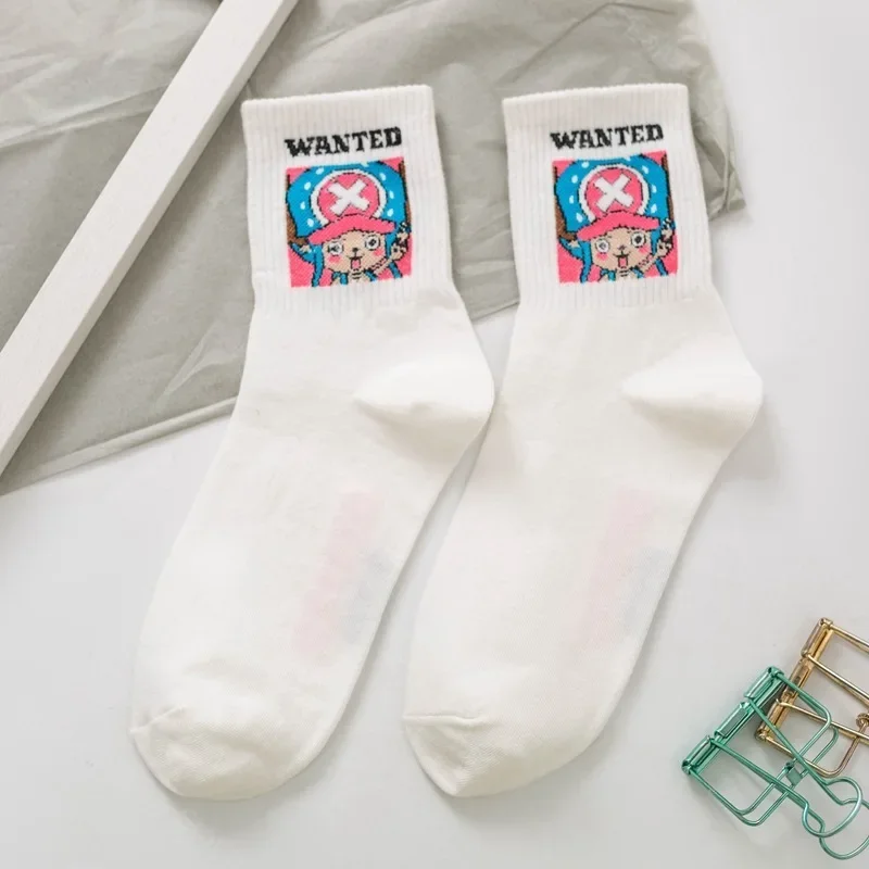 ONE PIECE Luffy Anime Socks Cotton Long Sock for Men Women Cosplay Socks Personality Cartoon Chopper Breathable Skateboard Socks