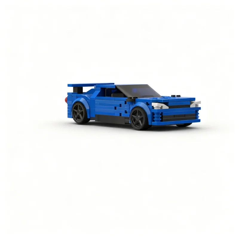 214pcs MOC City Champions Nissanns GTR R34 Skyline 8studs Wide Model Building Blocks Architecture DIY Assemble Creative Idea