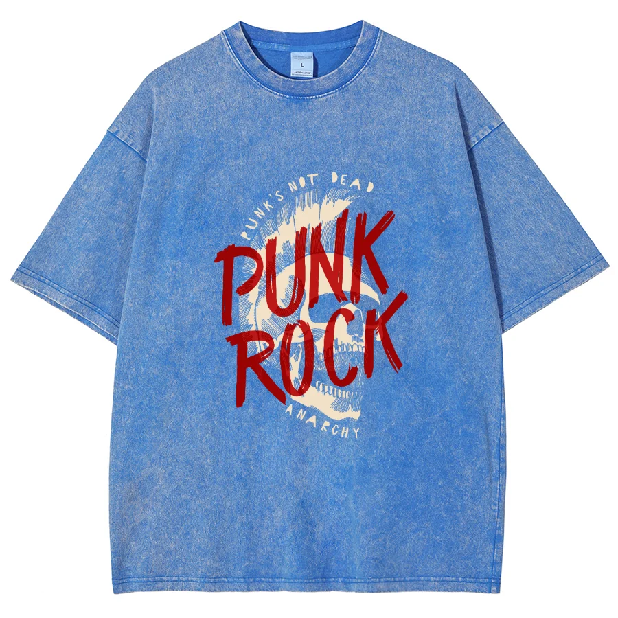 T-Shirt à Manches Courtes de Style Punk Rock pour Femme, Haut de Rue Rétro à la Mode avec Lettres Imprimées, Été 2024